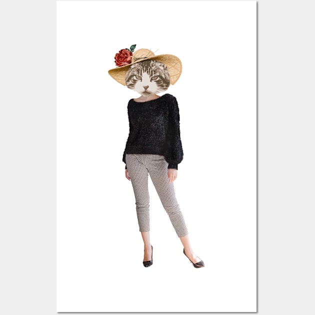 Feminine  cat lady Wall Art by Mako Design 